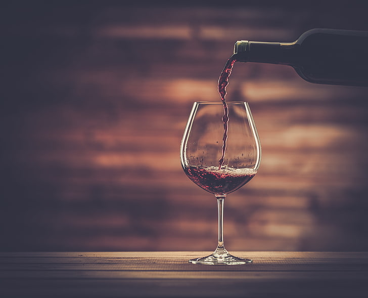 прозрачна чаша за вино, дърво, вино, чаша за вино, HD тапет