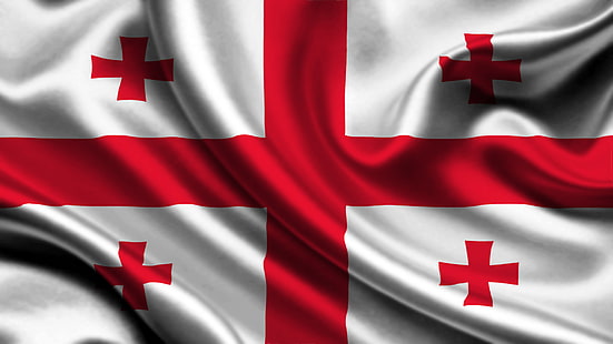 red and white cross print decor, flag, Georgia, HD wallpaper HD wallpaper