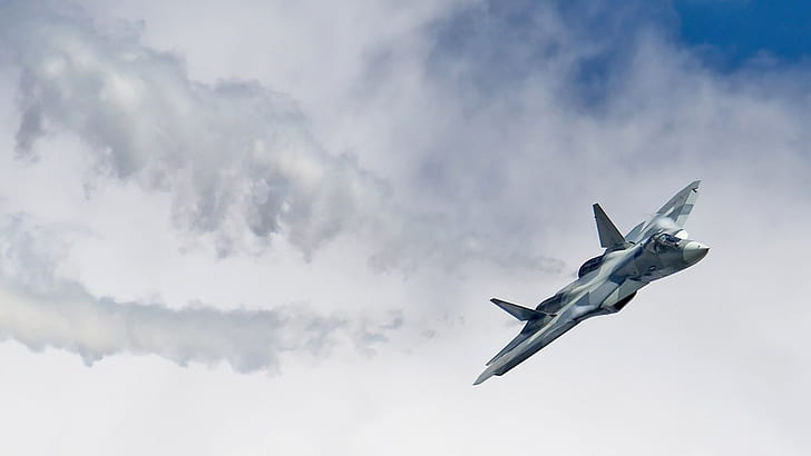 PAK-FA ، مؤتمرات الفيديو في روسيا ، Su-57 ، طائرات الجيل الخامس، خلفية HD