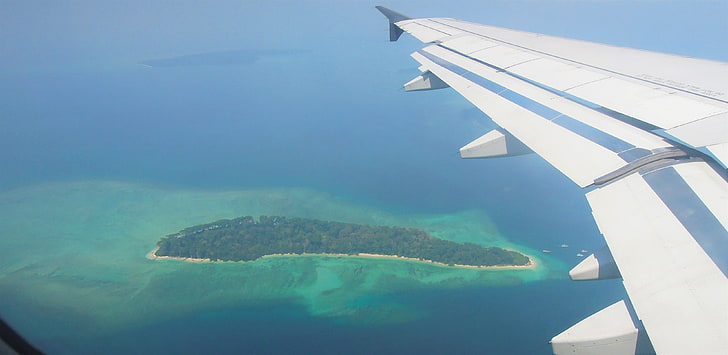 aerial photography of an island, island, sea, HD wallpaper