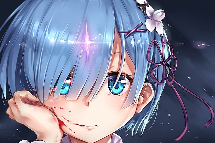 Rem, blaues Haar, Blut, Anime, Anime-Mädchen, rem, blaues Haar, Blut, Anime, Anime-Mädchen, HD-Hintergrundbild