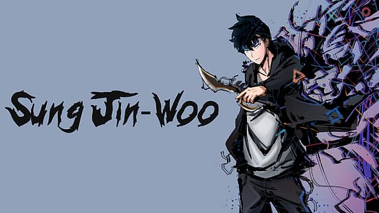 Nivelación en solitario, Sung Jin Woo, manga, chicos de anime, Fondo de pantalla HD HD wallpaper