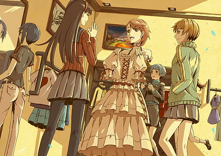 Persona series, Persona 3, Persona 4, Satonaka Chie, Fuuka Yamagishi (Persona), Yukari Takeba, Amagi Yukiko, Shirogane Naoto, HD wallpaper HD wallpaper