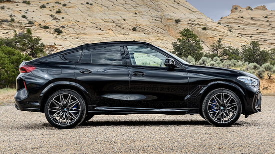 BMW, BMW X6 M Competition, черный автомобиль, автомобиль, кроссовер, роскошный автомобиль, внедорожник, HD обои HD wallpaper