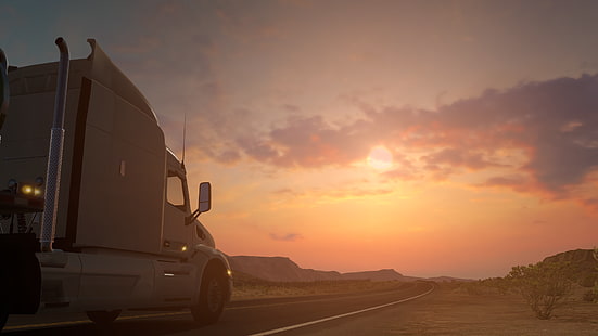 American Truck Simulator, ATS, caminhões, Peterbilt, Kenworth, HD papel de parede HD wallpaper