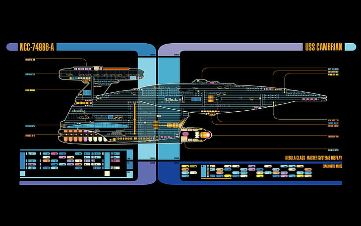 LCARS, esquemático, nave espacial, Star Trek, HD papel de parede