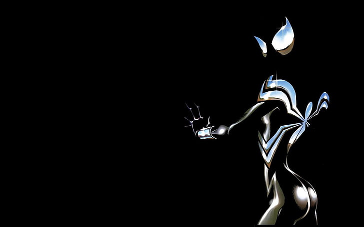 Papel de parede de robô cinza e preto, Homem-Aranha Noir, Homem-Aranha, Marvel Comics, Garota-Aranha, HD papel de parede