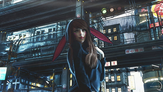 black haired female anime illustration, Overwatch, D.Va (Overwatch), HD wallpaper HD wallpaper