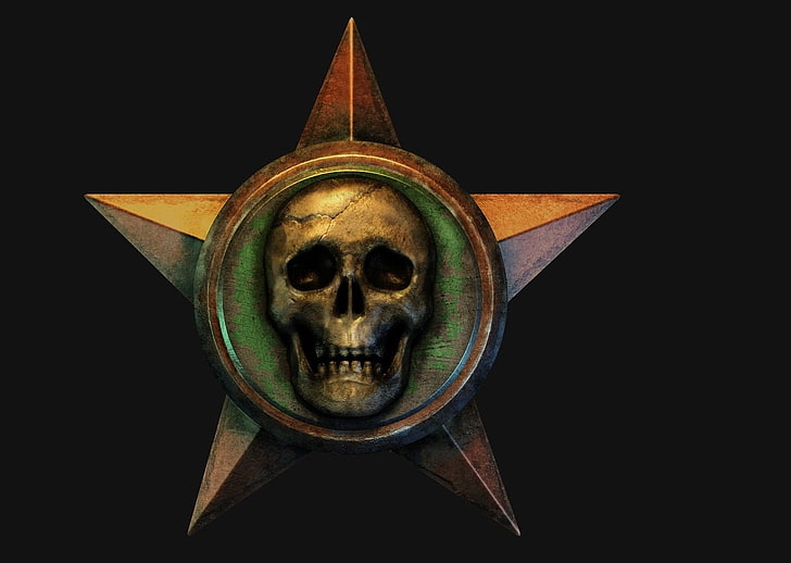 Круглый серый череп и обои со звездным логотипом, Halo, Game, HD обои