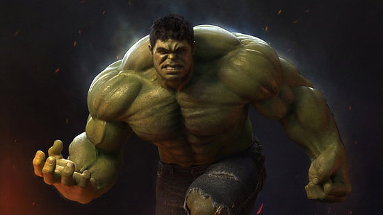 Hulk, Hulk (film), kaslar, süper kahraman, Marvel Sinematik Evreni, Avengers Endgame, yeşil, HD masaüstü duvar kağıdı HD wallpaper