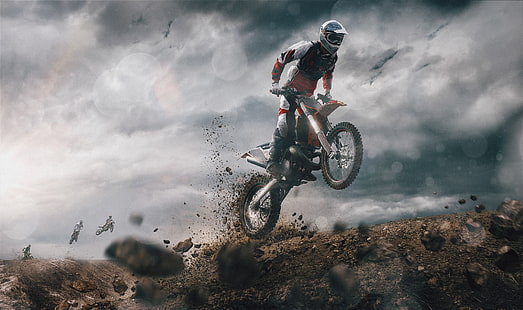 Motocross, Off-road racing, HD, 4K, HD wallpaper HD wallpaper