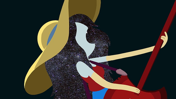 illustrazione di donna, Marceline la regina dei vampiri, Adventure Time, sfondo semplice, minimalismo, opere d'arte, Sfondo HD