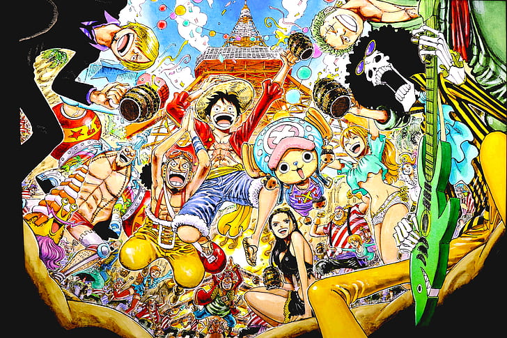 Anime, One Piece, Brook (One Piece), Franky (One Piece), Monkey D. Luffy, Mugiwara (One Piece), Nami (One Piece), Nico Robin, Sanji (One Piece), Tony Tony Chopper, Usopp (One Piece) Piece), Zoro Roronoa, HD tapet