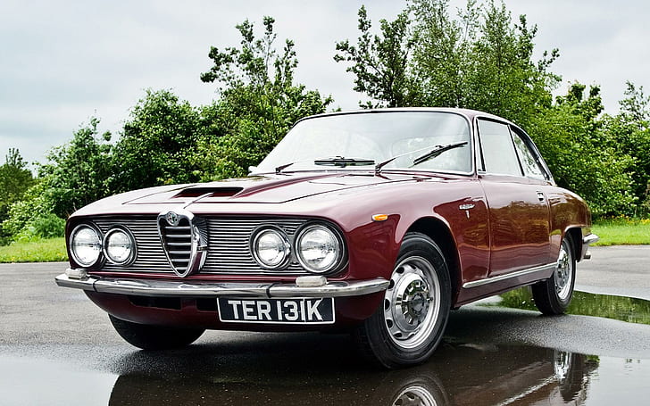1965 Alfa Romeo 2600, kırmızı coupe, araba, 1920x1200, alfa romeo, alfa romeo 2600, HD masaüstü duvar kağıdı