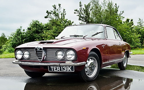1965 Alfa Romeo 2600, kırmızı coupe, araba, 1920x1200, alfa romeo, alfa romeo 2600, HD masaüstü duvar kağıdı HD wallpaper