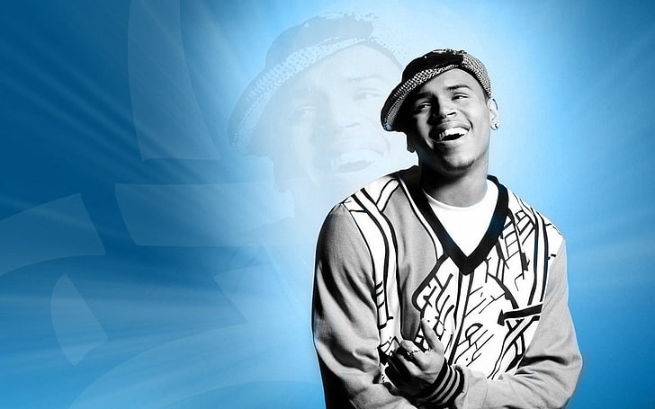 Chris Brown, chris brown, background, smile, look, teeth, HD wallpaper