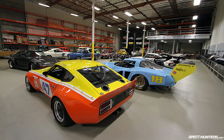 Warehouse Garage Race Cars HD, cars, race, garage, warehouse, HD wallpaper