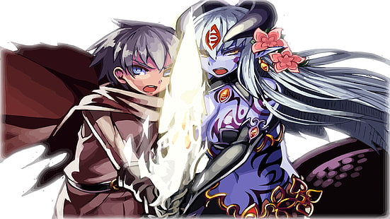 иллюстрация персонажа из аниме с белыми волосами, визуальный роман, Monster Girl Quest, Alipheese Fateburn XVI, девушка-монстр, Lamia, аниме-девушки, аниме, HD обои HD wallpaper