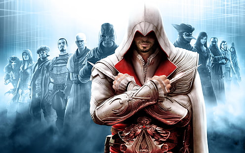Assassins Creed Bruderschaft, ezio auditore de ferenze, Attentäter, Glaubensbekenntnis, Bruderschaft, HD-Hintergrundbild HD wallpaper