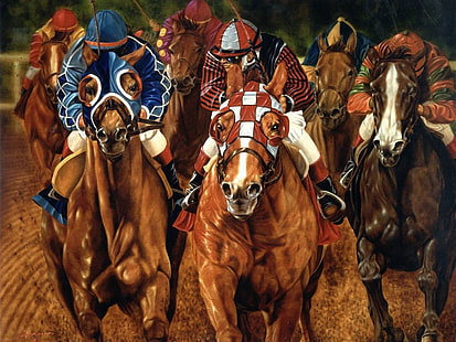 Horse Racing HD, спорт, лошадь, скачки, HD обои HD wallpaper