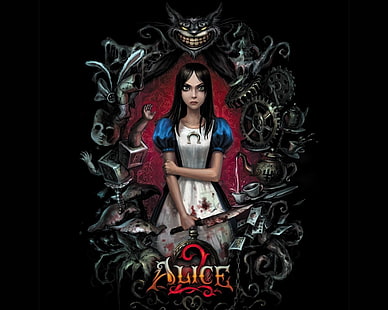 Илюстрация на Алис 2, Видеоигра, Алис: Лудостта се завръща, HD тапет HD wallpaper