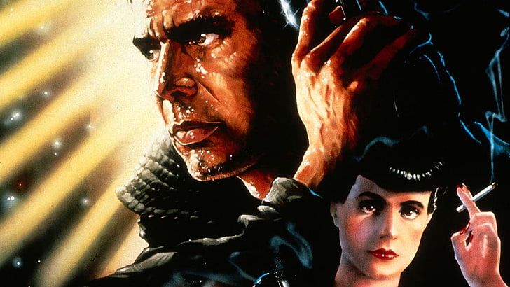 رجل وامرأة التوضيح ، أفلام ، Blade Runner ، Harrison Ford ، ملصق الفيلم ، Rick Deckard ، Rachel، خلفية HD