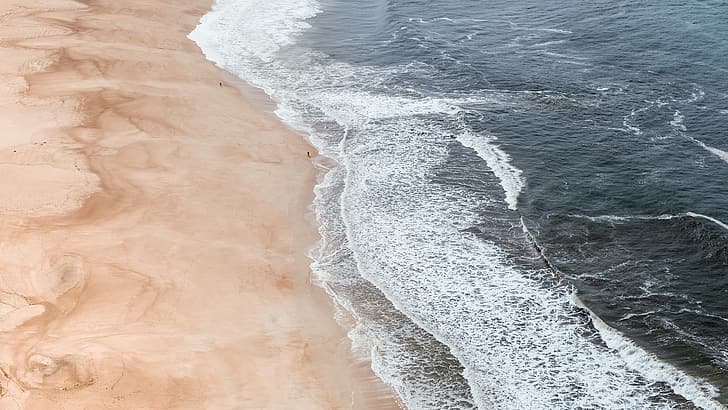 Beach, Sand, Portugal, Outdoor, Atlantic Ocean, Waves, HD wallpaper