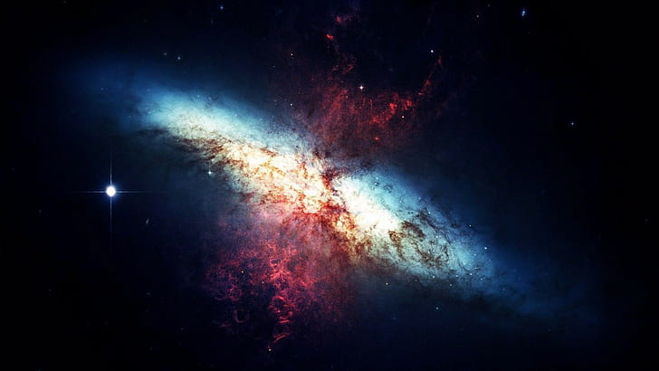 galáxia cósmica, trabalho artístico, arte espacial, HD papel de parede