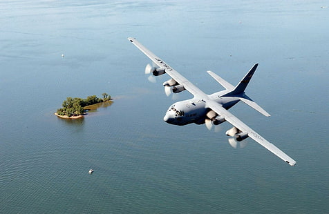 Lockheed C-130 Hercules, американски ВВС, Lockheed, ВВС на САЩ, транспортни самолети, самолети, HD тапет HD wallpaper