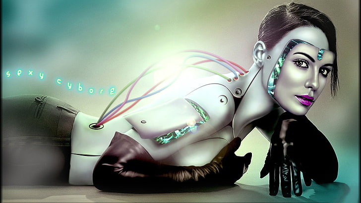futuristic woman robot wallpaper, GIRL, FACE, MECHANISMS, ROBOT, CYBORG, HD wallpaper