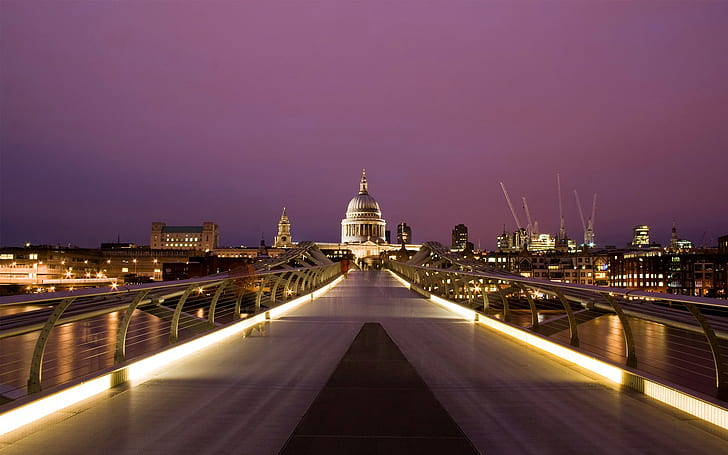 Millennium Bridge London, Londres, ponte, milênio, HD papel de parede