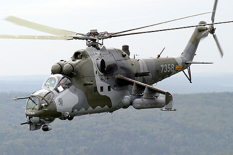 mi 24 belakang, helikopter, militer, Wallpaper HD HD wallpaper