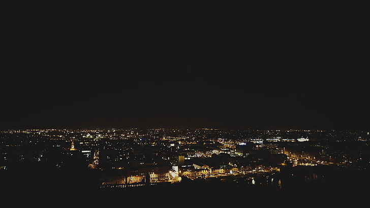 city, Cityscape, France, landscape, Lights, Lyon, night, Night Sky, photography, sky, HD wallpaper