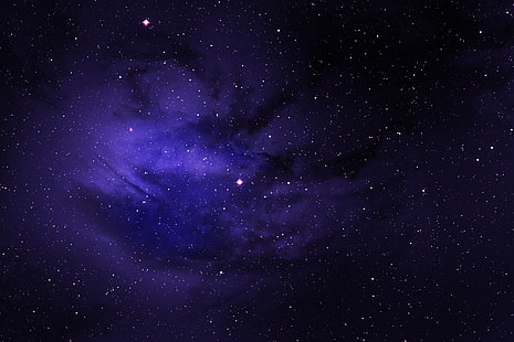 purple milky way, stars, space, galaxy, HD wallpaper HD wallpaper