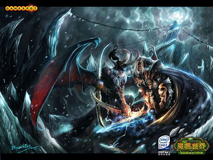World of Warcraft цифровые обои, видеоигры, World of Warcraft, Иллидан Стормрейдж, Артас, HD обои