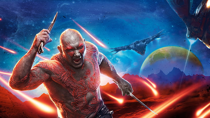 Drax the Destroyer, Guardians of the Galaxy Vol 2, 8K, Dave Bautista, 4K, Sfondo HD
