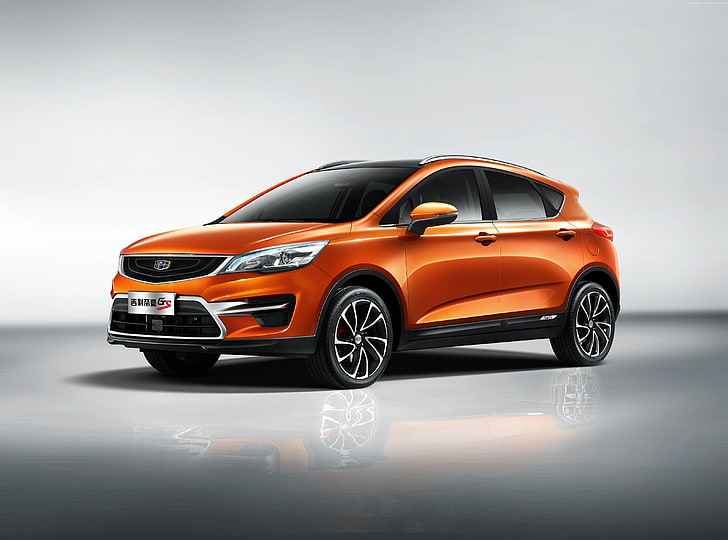 crossover, Geely Emgrand GS Sport, Salão Automóvel de Pequim 2016, laranja, HD papel de parede