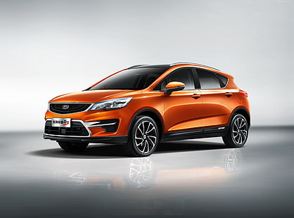 crossover, Geely Emgrand GS Sport, Beijing Motor Show 2016, orange, HD wallpaper HD wallpaper