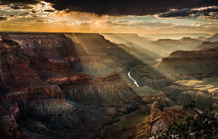 Grand Canyon, AS, usa, ngarai, gunung, pemandangan teratas, Wallpaper HD