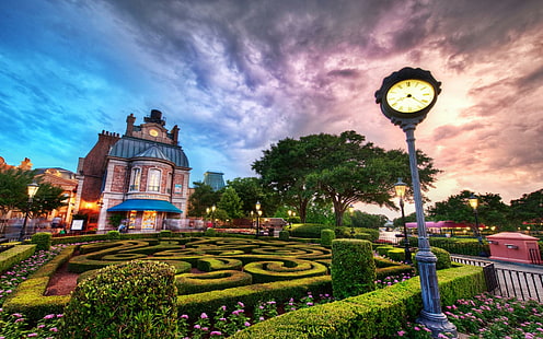 Walt Disney World, orologio rotondo grigio e nero, mondo, 1920x1200, nuvola, florida, mondo di walt disney, Sfondo HD HD wallpaper