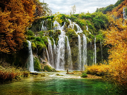 Landschaft, Wasserfall, HD-Hintergrundbild HD wallpaper