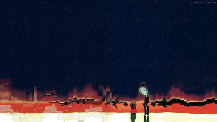 Glitch Art, abstrakt, Anime, Neon Genesis Evangelion, HD-Hintergrundbild