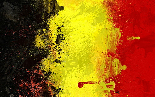 флаг бельгии черный желтый красный живопись, HD обои HD wallpaper