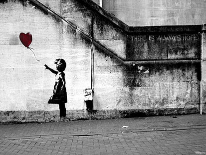 pittura a cavallo bianco e nero, graffiti, Banksy, Sfondo HD HD wallpaper