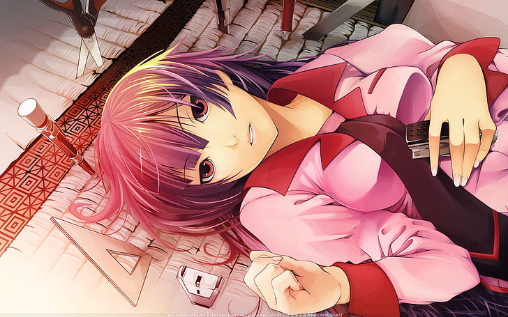 Anime HD, purple haired female character, cartoon/comic, anime, HD wallpaper
