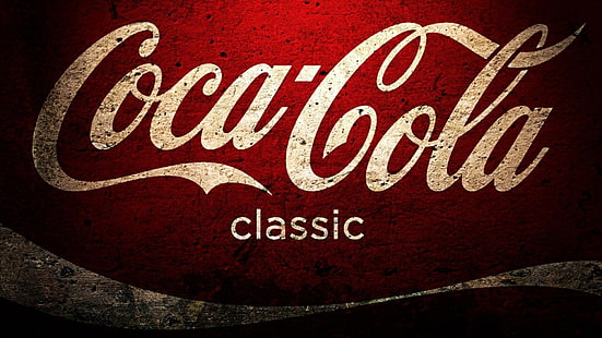 Poster klasik Coca-Cola, Coca-Cola, logo, tipografi, seni digital, Wallpaper HD HD wallpaper