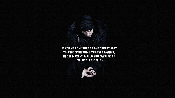 tipografi, şarkı sözleri, Eminem, hip hop, motivasyon, müzik, erkekler, HD masaüstü duvar kağıdı