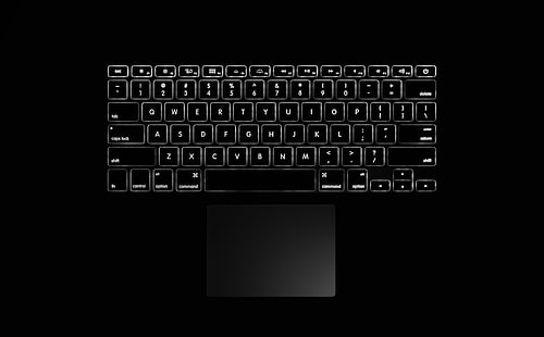 Клавиатура и тачпад, черно-белая компьютерная клавиатура, компьютеры, Mac, macbook, клавиатура, тачпад, компьютер, HD обои HD wallpaper