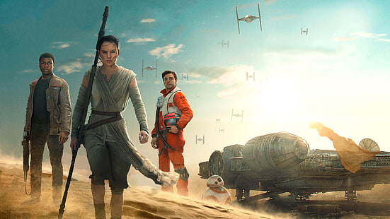 Star Wars tapeter, Star Wars, Star Wars: The Force Awakens, Daisy Ridley, HD tapet HD wallpaper