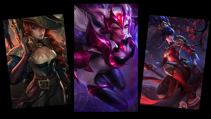 three assorted posters, League of Legends, HD wallpaper